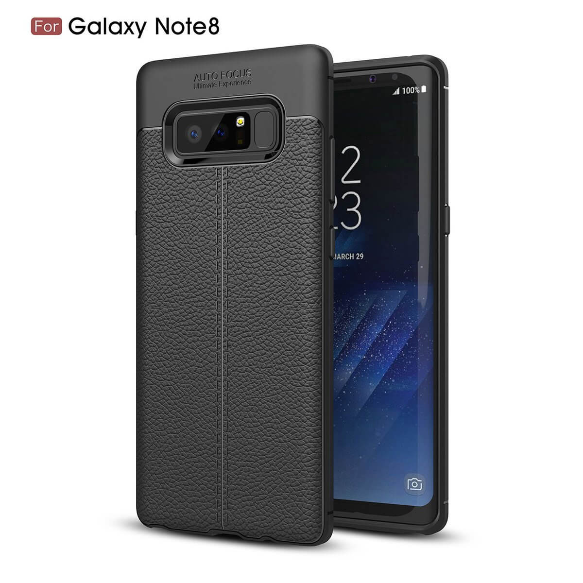 TPU hoesje leer Samsung Galaxy Note 8 zwart