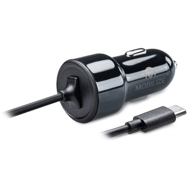 Mobilize Smart Car Charger 1m. USB-C 2.4A 12W Black