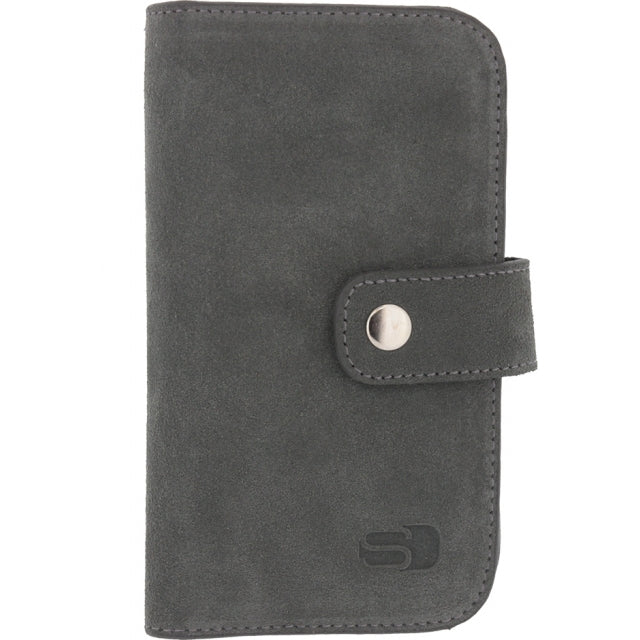 Senza Suede Wallet Slide Case Gris Chaud Taille M-L