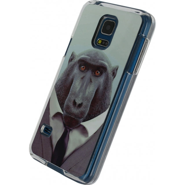 Xccess Metal Plate Cover Samsung Galaxy S5 mini Funny Chimpanzee