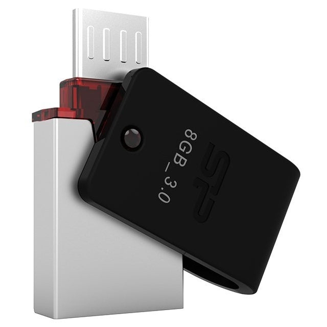 Silicon Power X31 Dual USB Pendrive 8GB USB 3.0 Black