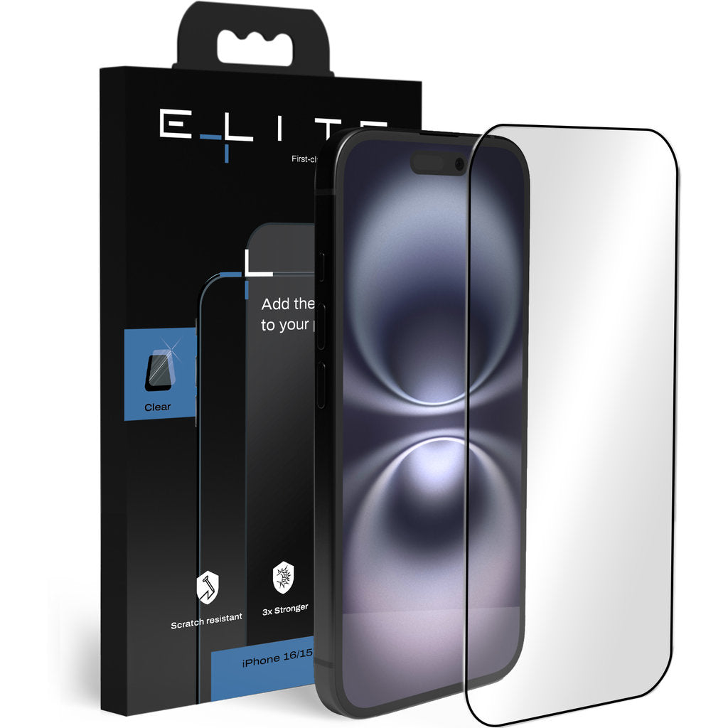 Elite Screenprotector Glass Clear for iPhone 16/15