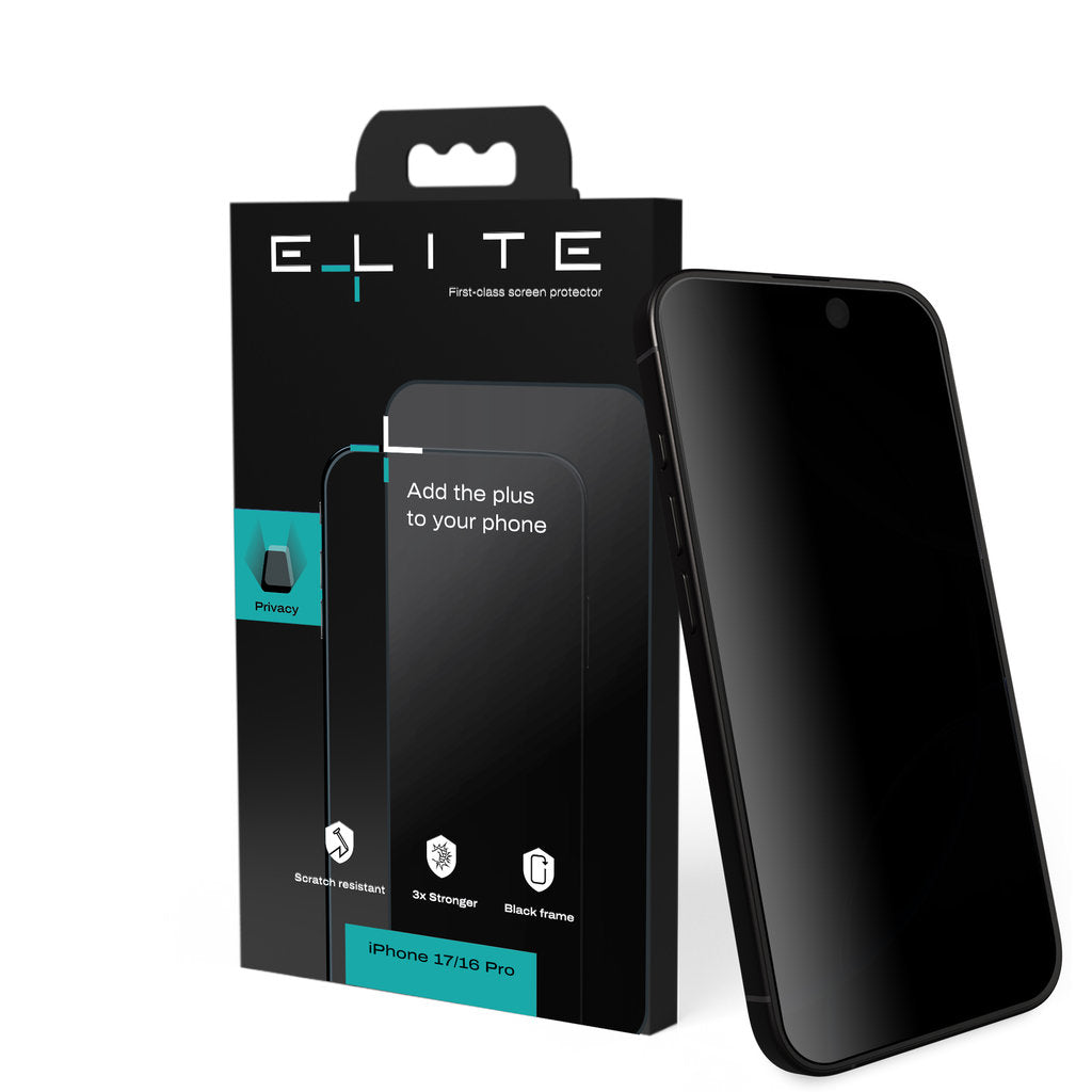 Elite Screenprotector Glass Privacy for iPhone 17/16 Pro