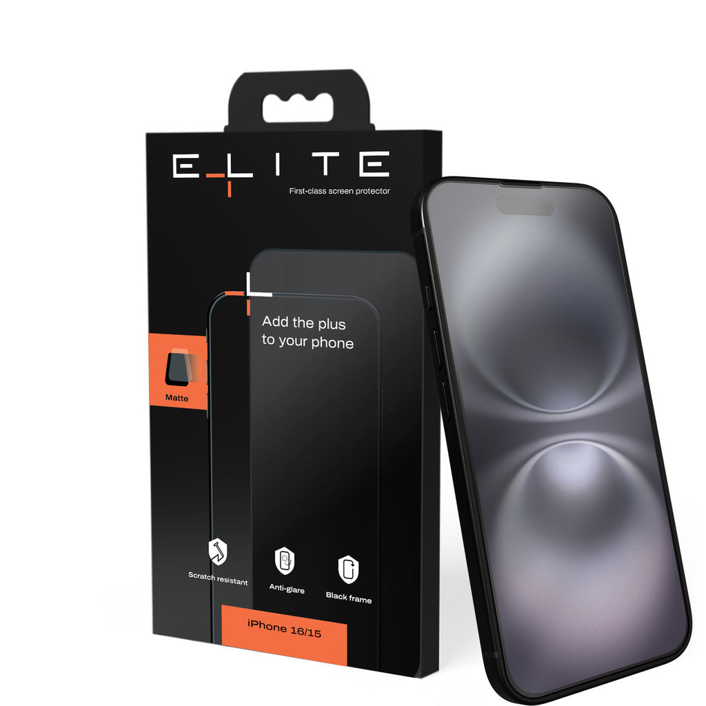 Elite Screen Protector Glass Matte for iPhone 16/15