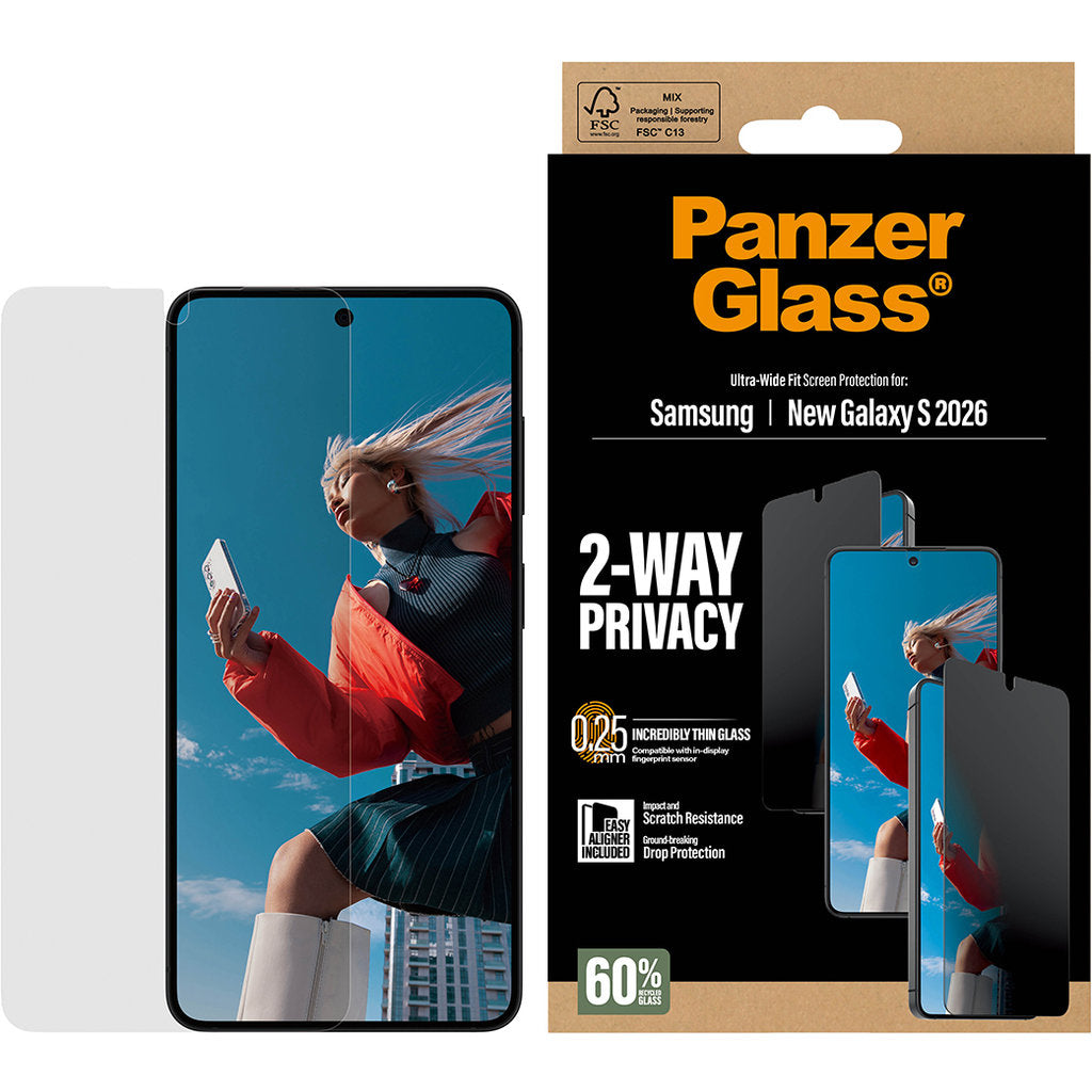 Panzerglass Samsung Galaxy S26 - Ultra-Wide Fit Privacy Glass