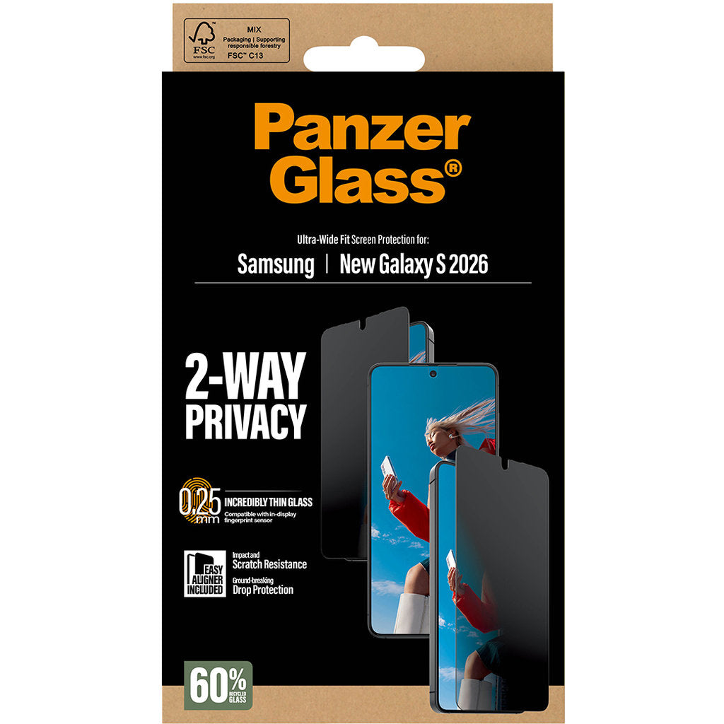 Panzerglass Samsung Galaxy S26 - Ultra-Wide Fit Privacy Glass