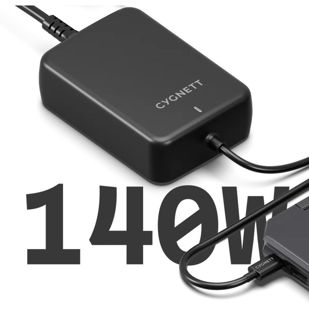 Cygnett PowerMaxx 140W GaN USB-C Laptop Charger Black