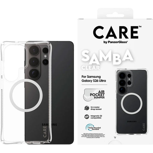 CARE by PanzerGlass Samba Case Transparent w. Qi Samsung Galaxy S26 Ultra