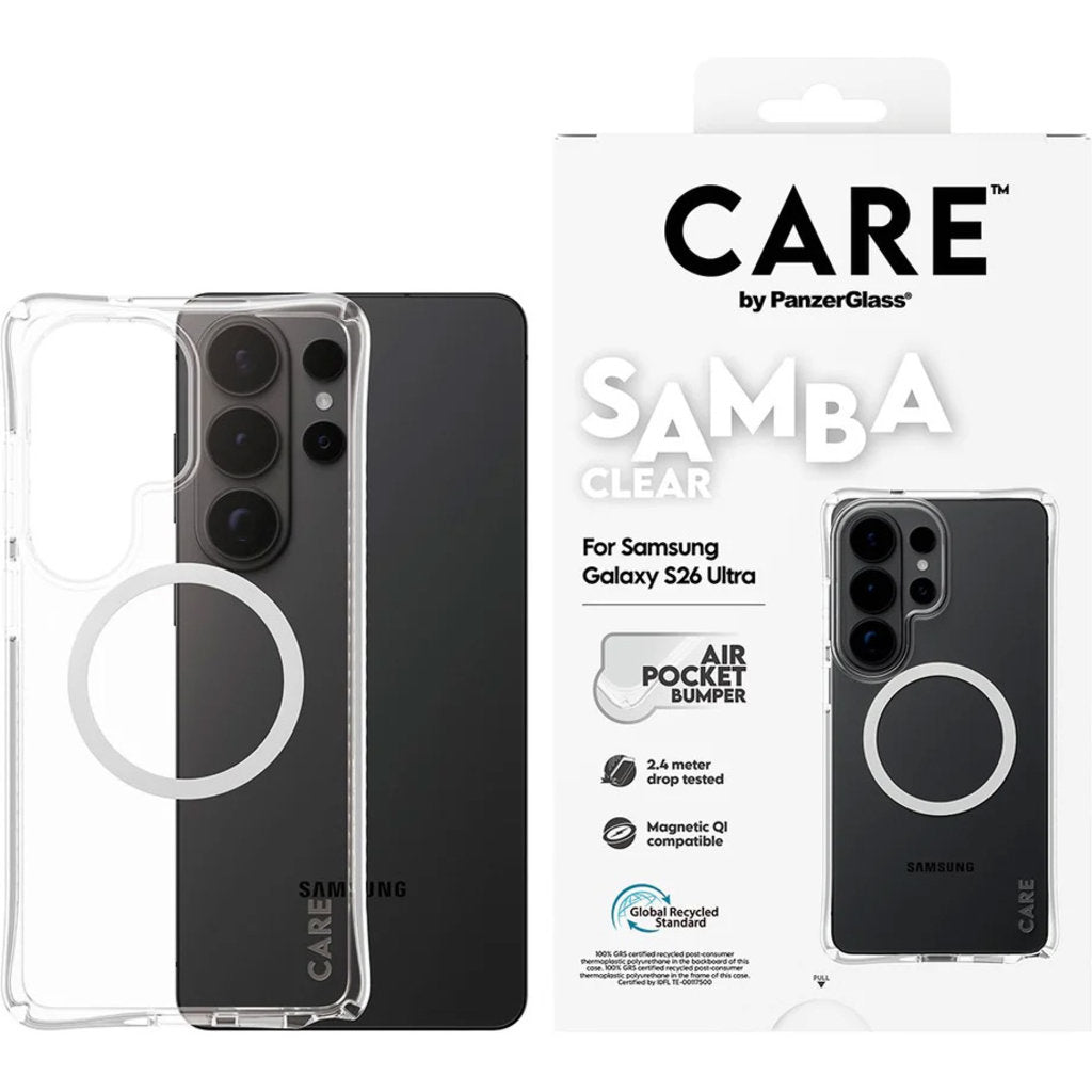 CARE by PanzerGlass Samba Case Transparent w. Qi Samsung Galaxy S26 Ultra
