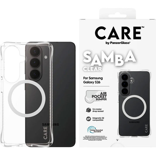 CARE by PanzerGlass Samba Case Transparent w. Qi Samsung Galaxy S26