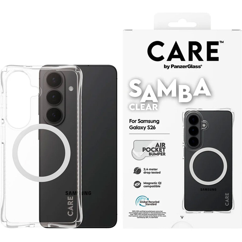 CARE by PanzerGlass Samba Case Transparent w. Qi Samsung Galaxy S26