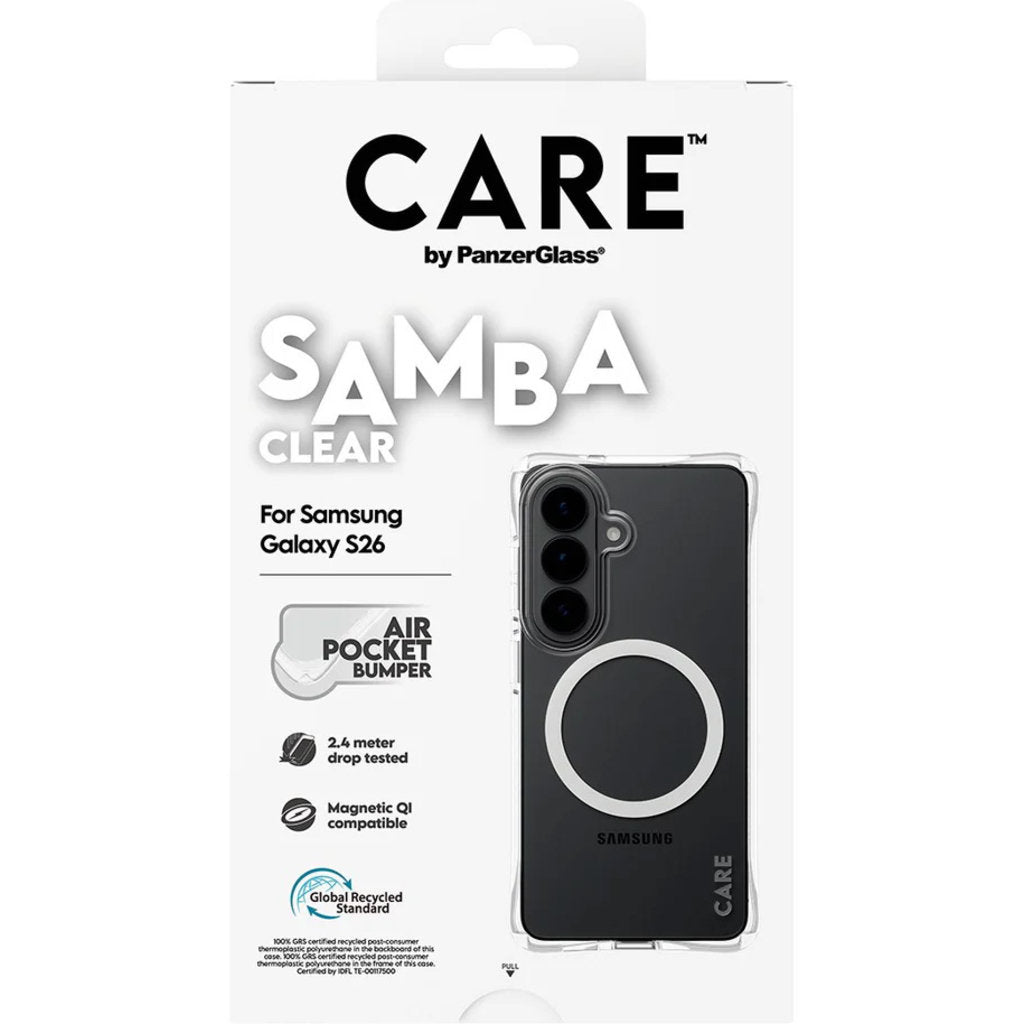 CARE by PanzerGlass Samba Case Transparent w. Qi Samsung Galaxy S26