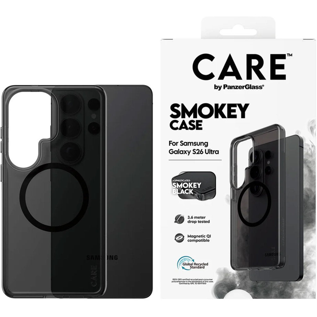 CARE by PanzerGlass Urban Explorer Case Smokey w. Black Qi Samsung Galaxy S26 Ultra