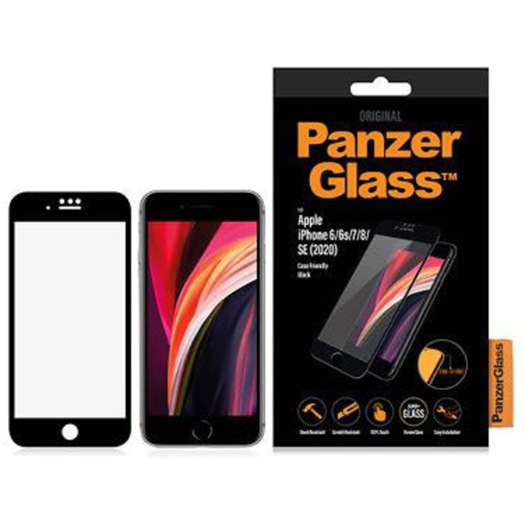 PanzerGlass Apple iPhone 6/6S/7/8/SE (2020/2022) Black Case Friendly Glass