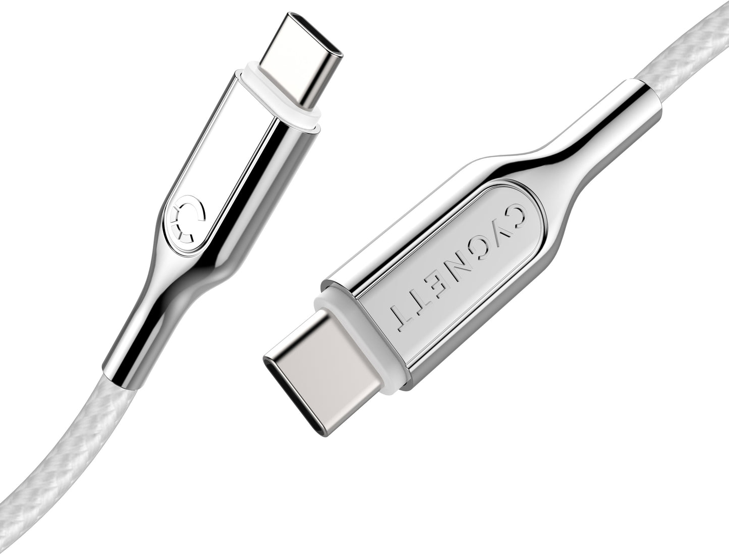 Cygnett Armoured Braided USB-C to USB-C Cable 1m White