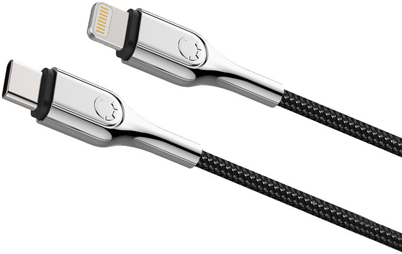 Cygnett Armoured Braided Lightning to USB-C Cable 10cm Black