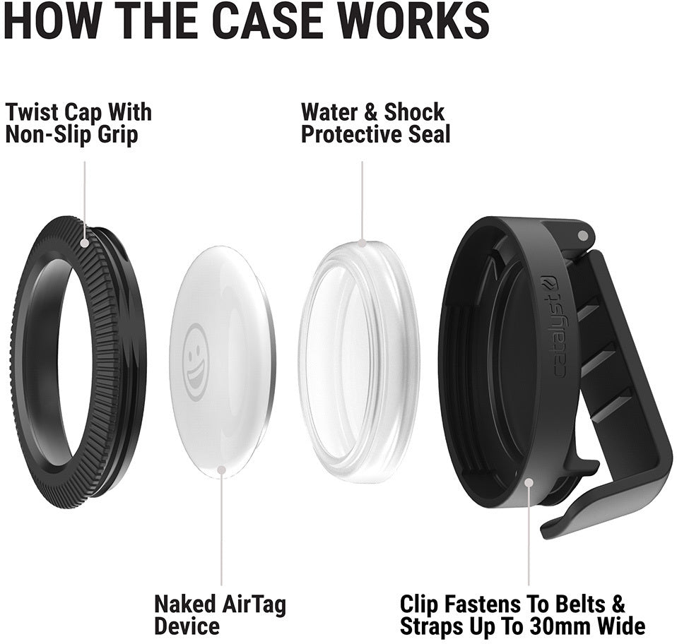 Catalyst Clip It Case for AirTag Stealth Black