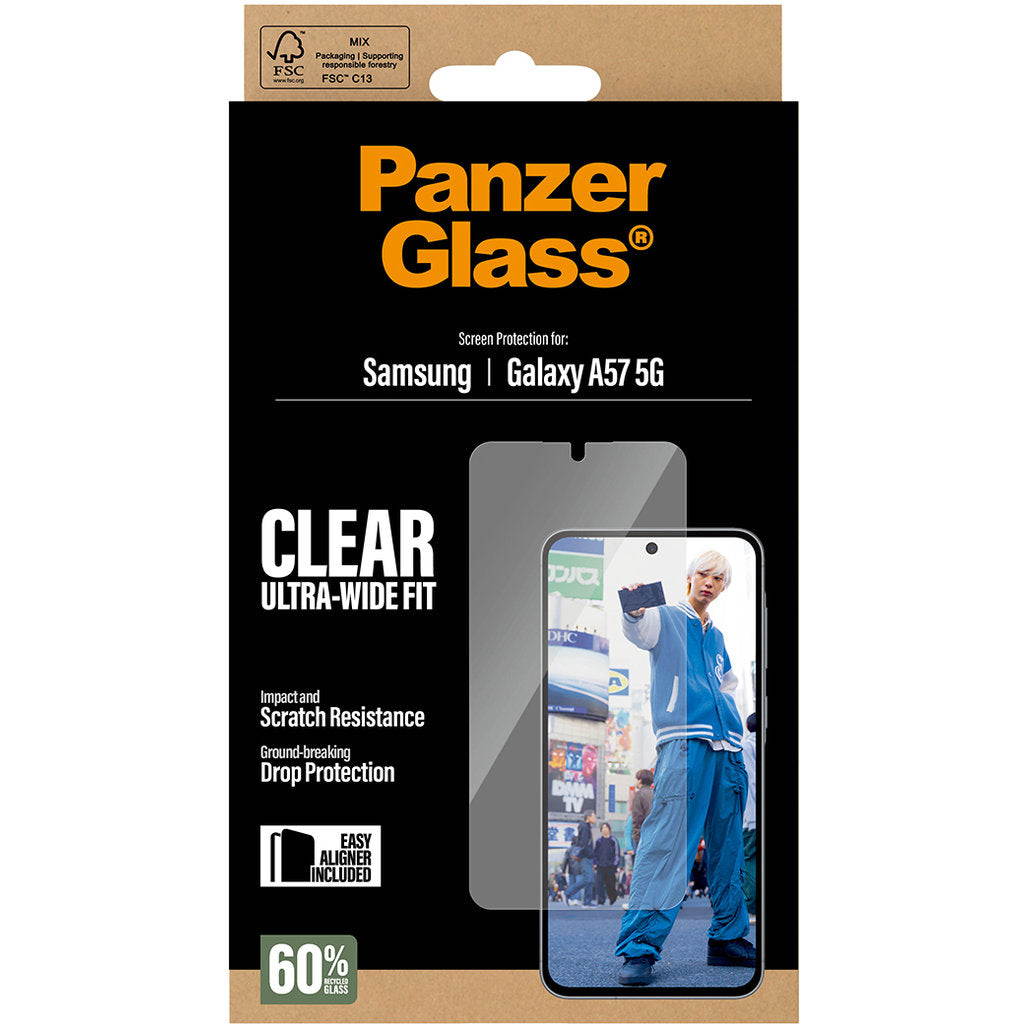 PanzerGlass Samsung Galaxy A57 5G Ultra-Wide Fit with EasyAligner