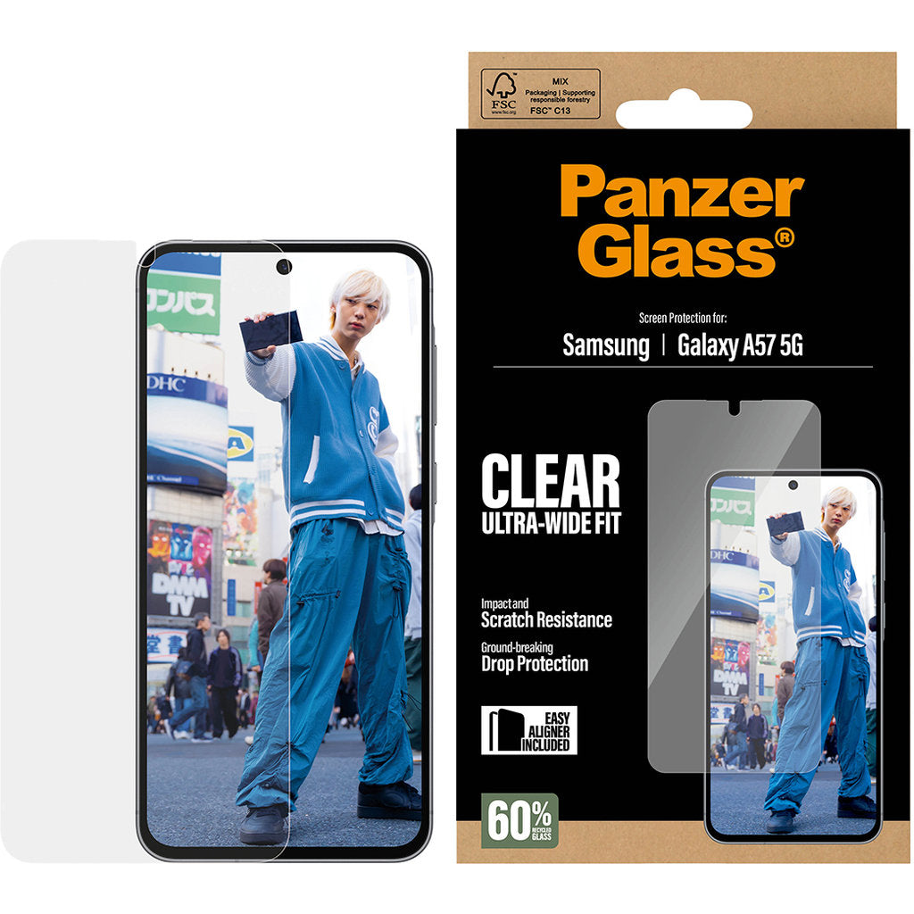 PanzerGlass Samsung Galaxy A57 5G Ultra-Wide Fit with EasyAligner