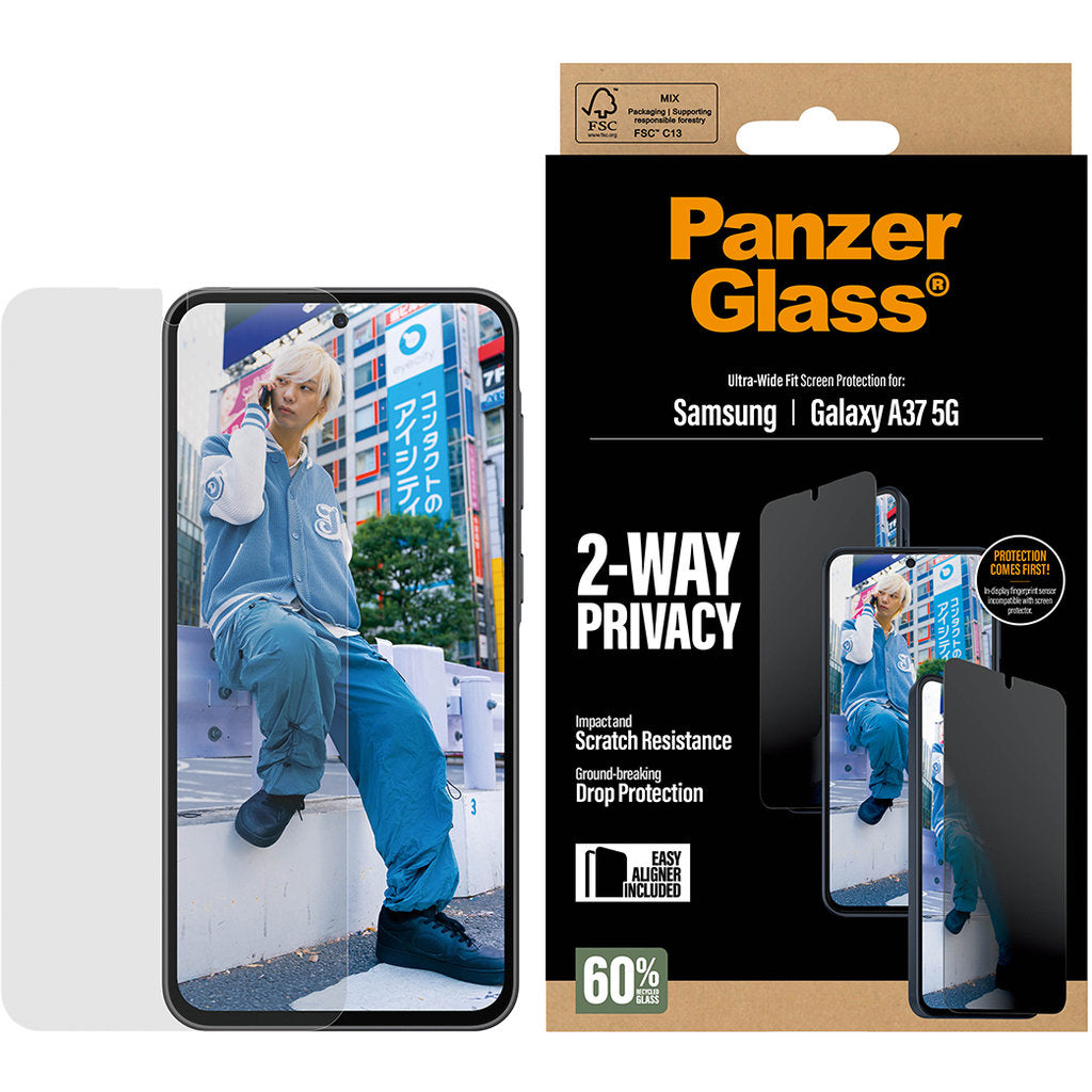 PanzerGlass Samsung Galaxy A37 5G - Ultra-Wide Fit Privacy Glass