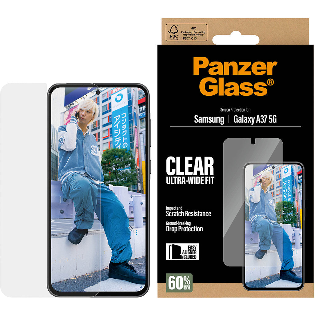 PanzerGlass Samsung Galaxy A37 5G Ultra-Wide Fit with EasyAligner