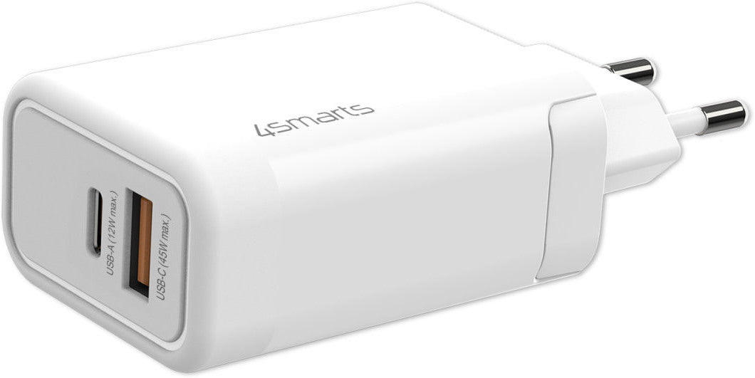 Chargeur mural 4SMarts VoltPlug 45W avec GaN Blanc