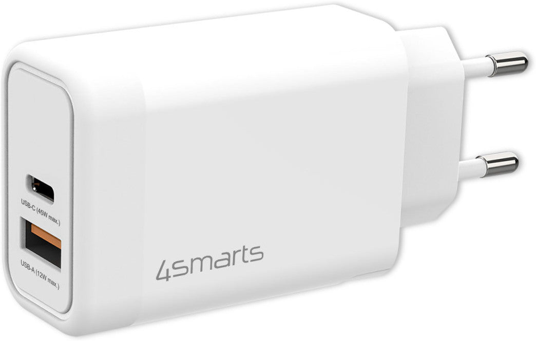 Chargeur mural 4SMarts VoltPlug 45W avec GaN Blanc