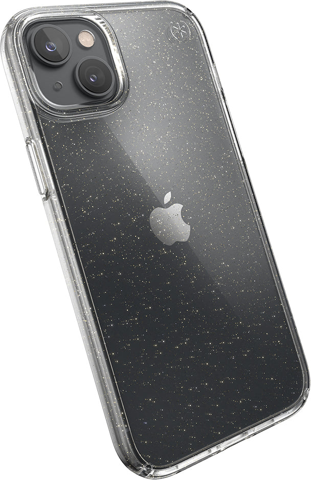 Speck Presidio Perfect Clear Glitter Apple iPhone 14 Plus/15 Plus Clear / Gold Glitter - with Microban
