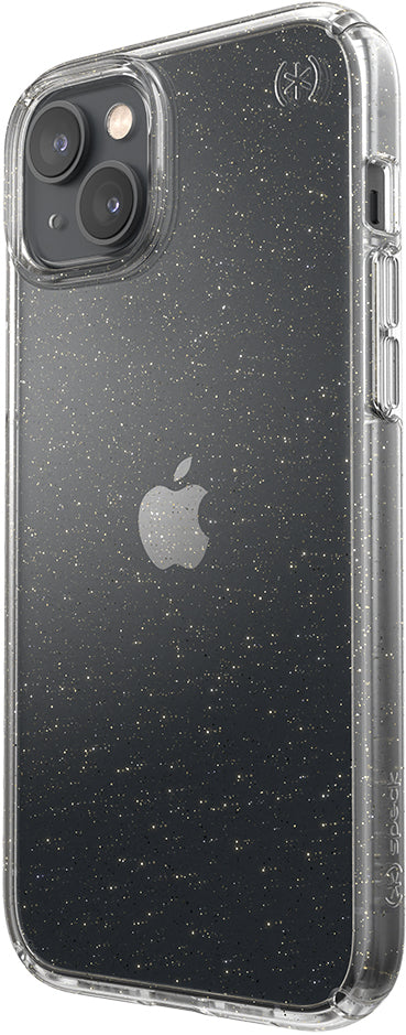 Speck Presidio Perfect Clear Glitter Apple iPhone 14 Plus/15 Plus Clear / Gold Glitter - with Microban