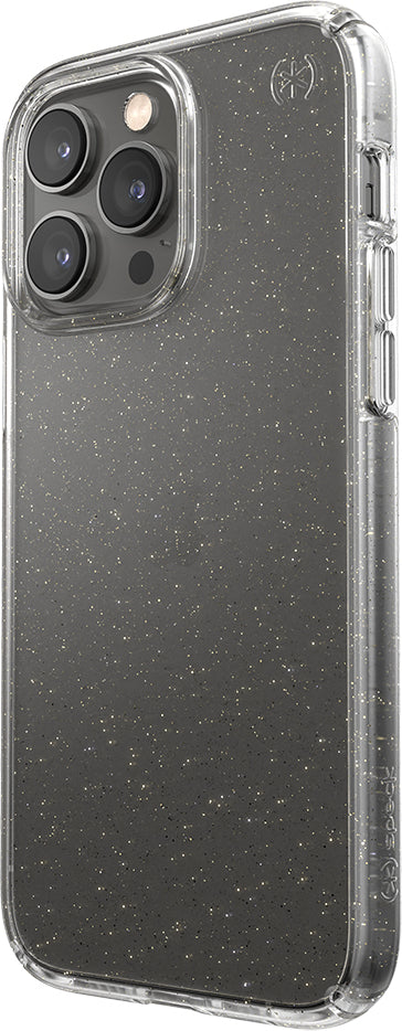 Speck Presidio Perfect Clear Glitter Apple iPhone 14 Pro Max Clear / Gold Glitter - with Microban