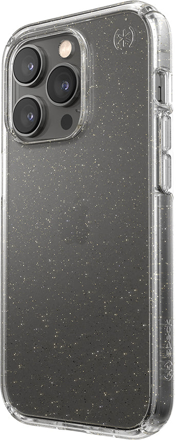 Speck Presidio Perfect Clear Glitter Apple iPhone 14 Pro Clear / Gold Glitter - with Microban