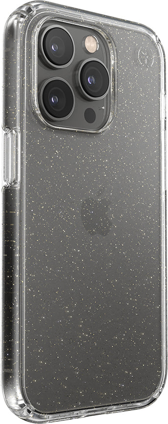 Speck Presidio Perfect Clear Glitter Apple iPhone 14 Pro Clear / Gold Glitter - with Microban