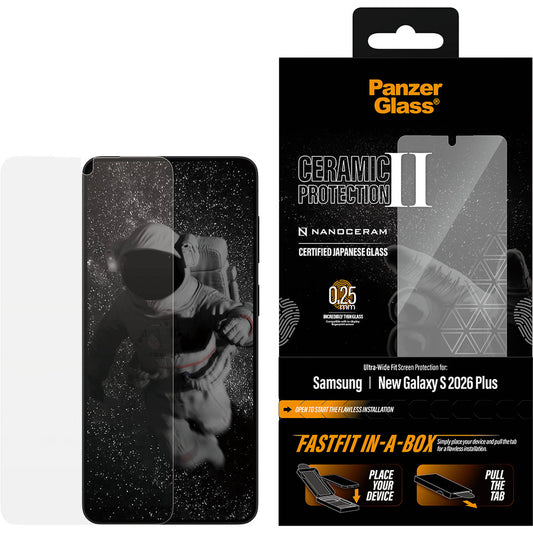 Panzerglass Ceramic Samsung Galaxy S26 Plus - Ultra-Wide Fit - FastFit