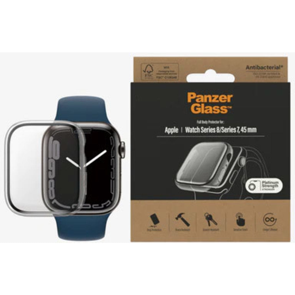 PanzerGlass Full Body Apple Watch 7 45 mm - Clear - Anti-Bacterial