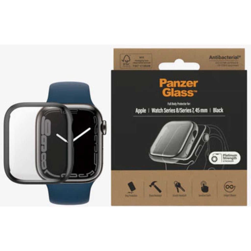 PanzerGlass Full Body Apple Watch 7 45 mm - Black - Anti-Bacterial