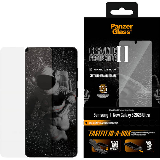 Panzerglass Ceramic Samsung Galaxy S26 Ultra - Ultra-Wide Fit - FastFit