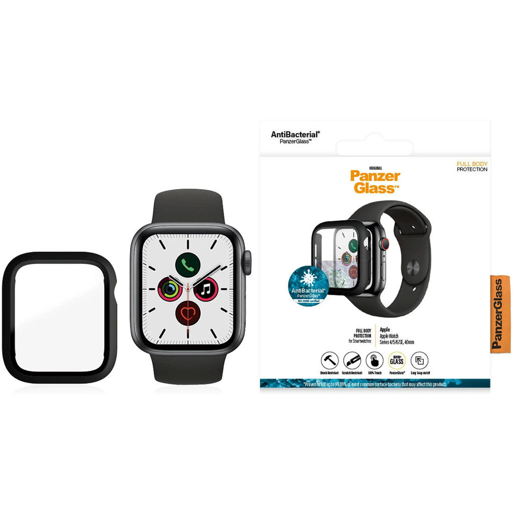 PanzerGlass Full Body Apple Watch 4/5/6/SE (40 mm) – Schwarz Antibakteriell