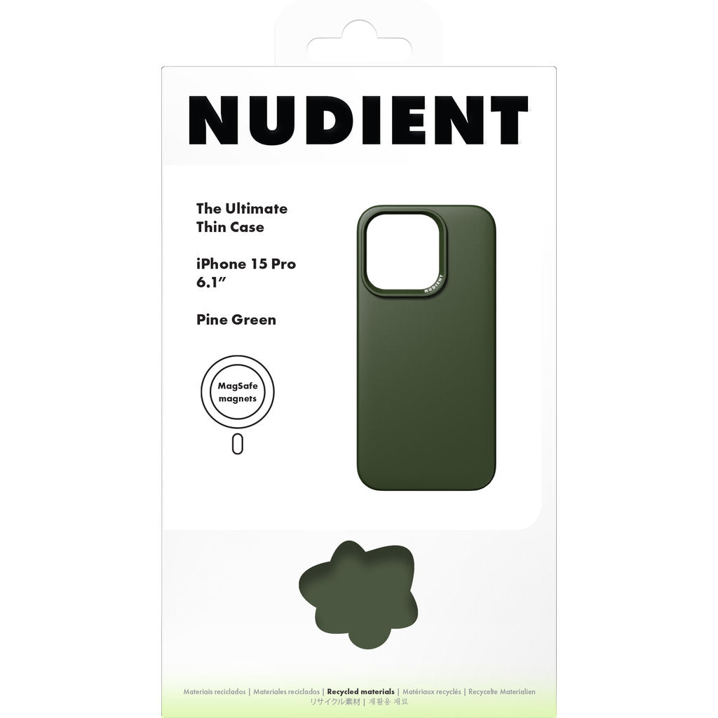 Nudient Thin Precise Case Apple iPhone 15 Pro V3 Pine Green - MS