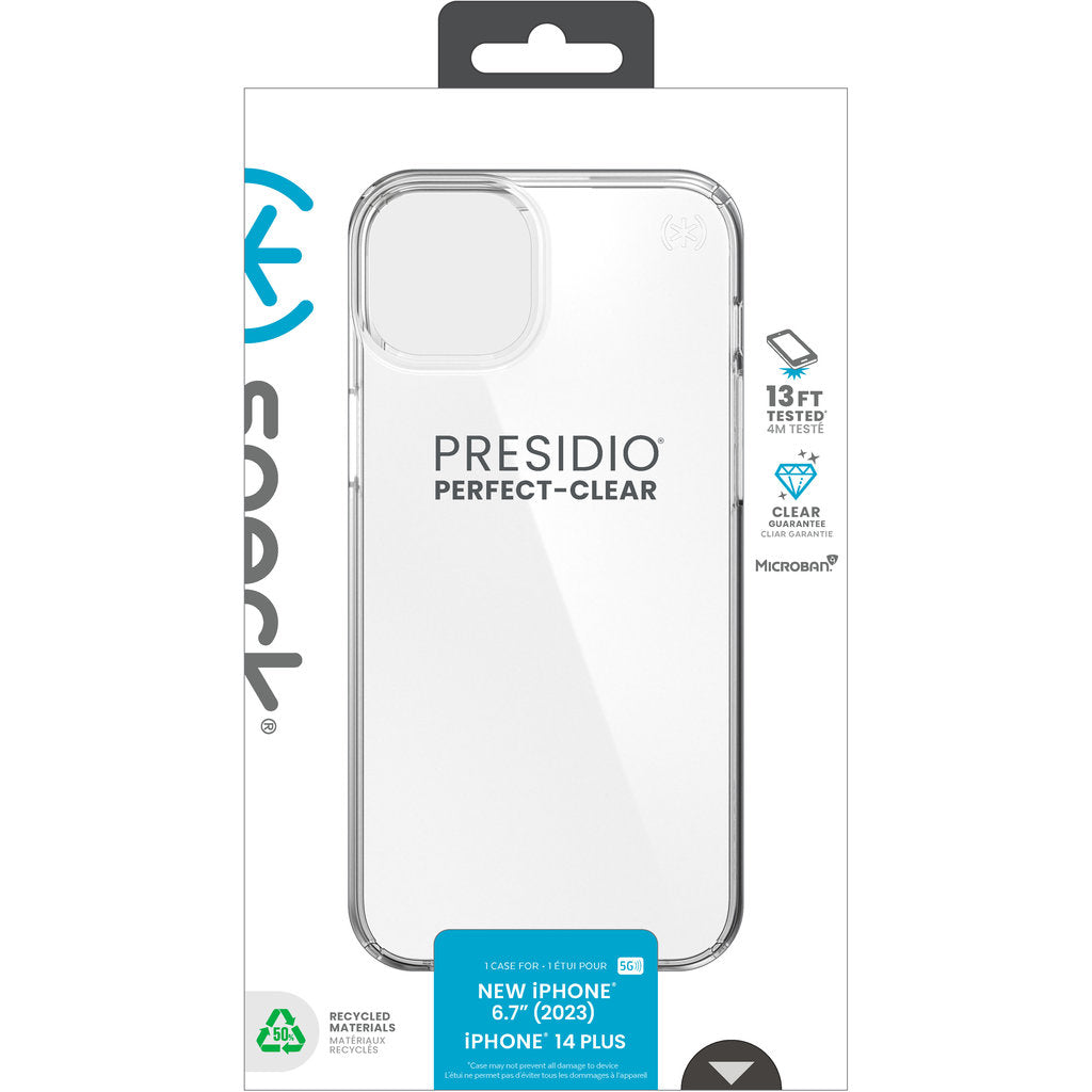 Speck Presidio Perfect Clear Apple iPhone 14Plus/15 Plus Clear - with Microban