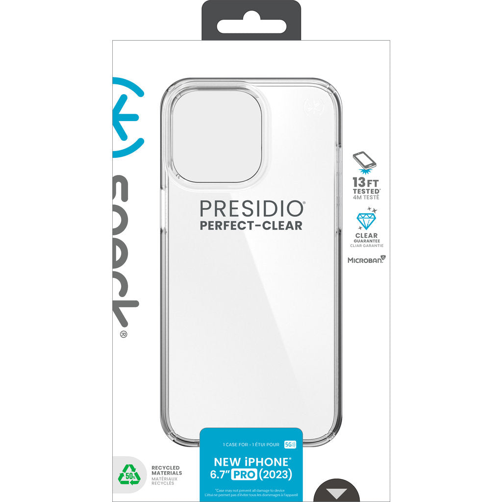 Speck Presidio Perfect Clear Apple iPhone 15 Pro Max Clear - with Microban