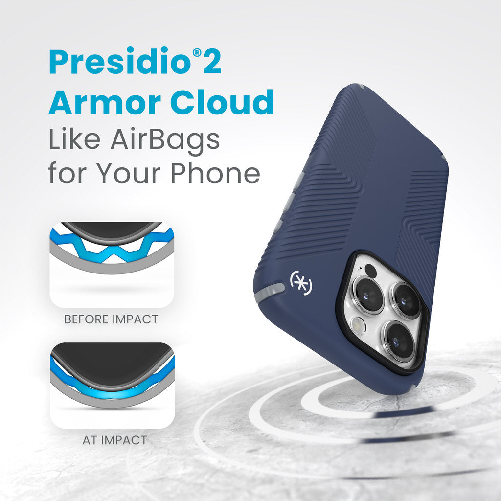 Speck Presidio2 Grip Apple iPhone 15 Pro Coastal Blue – mit Microban