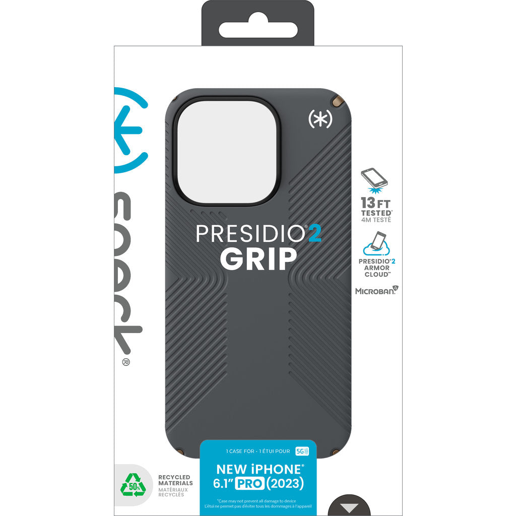 Speck Presidio2 Grip Apple iPhone 15 Pro Charcoal Grey – mit Microban