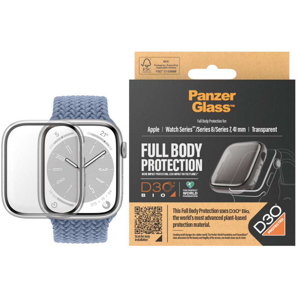 PanzerGlass Full Body Apple Watch 9/8/7 41 mm - Klar mit D3O