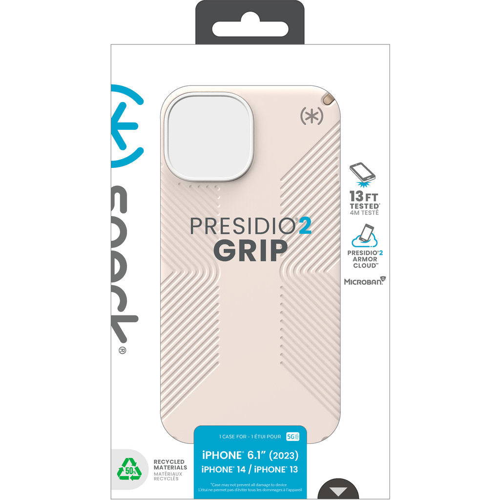 Speck Presidio2 Grip Apple iPhone 17e/16e/15/14/13 Bleached Bone -  with Microban
