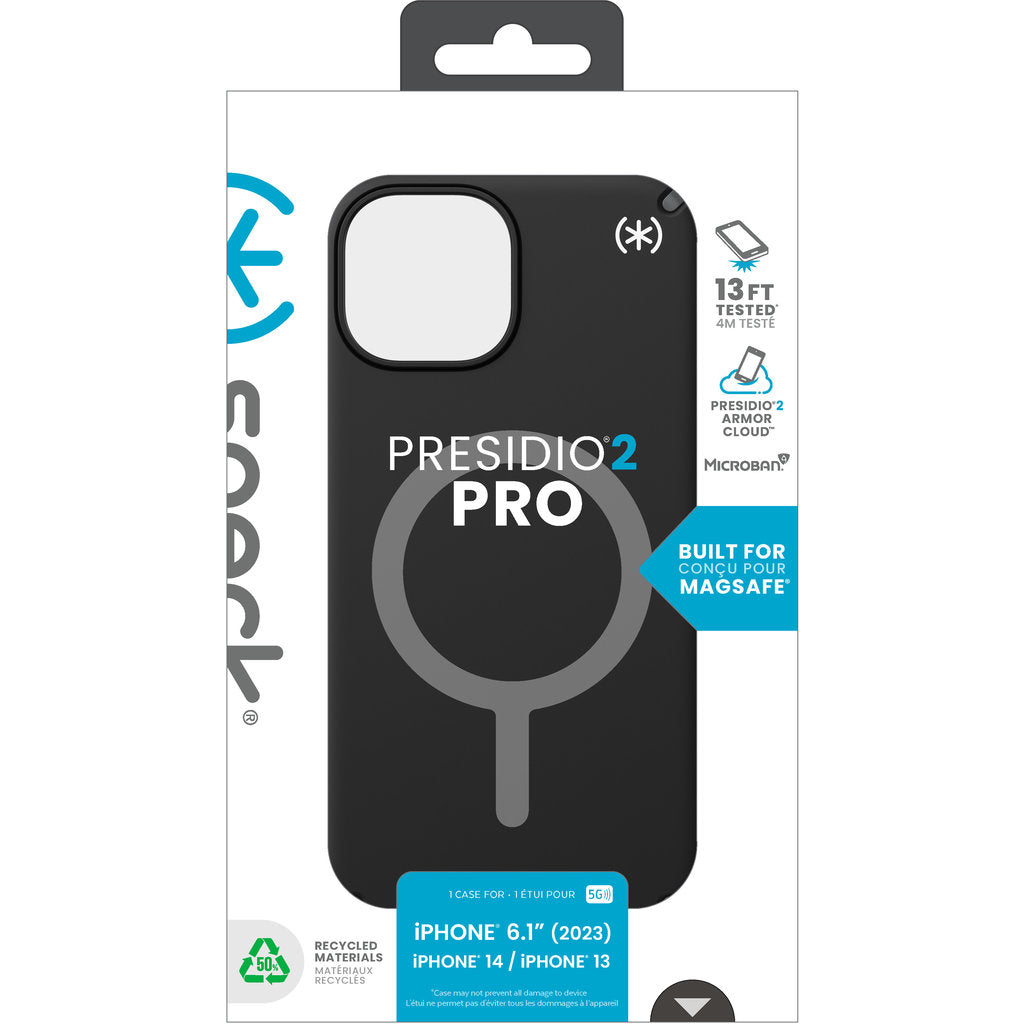 Speck Presidio2 Pro + MS Apple iPhone 17e/16e/15/14/13 Black - mit Microban