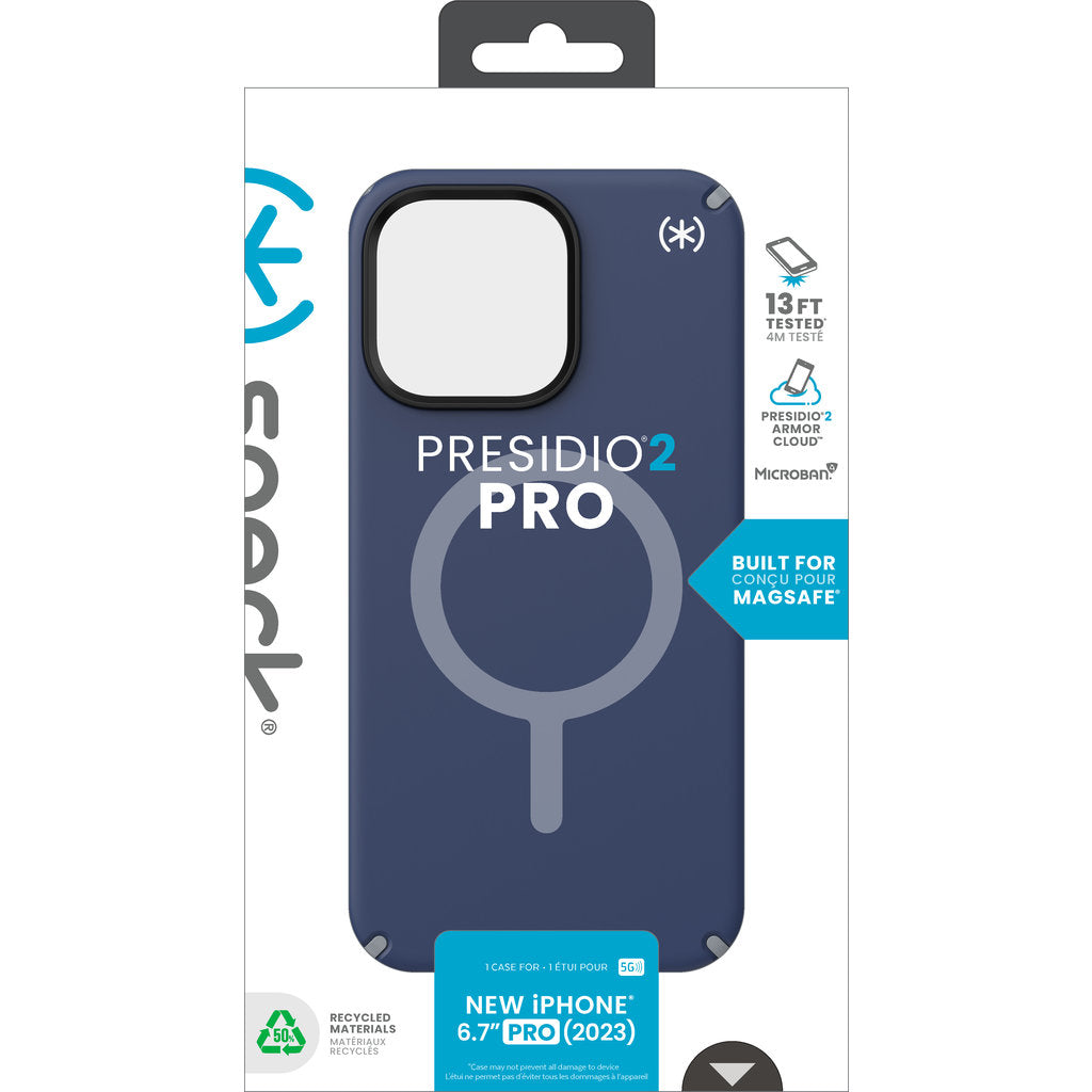 Speck Presidio2 Pro + MS Apple iPhone 15 Pro Max Coastal Blue -  with Microban