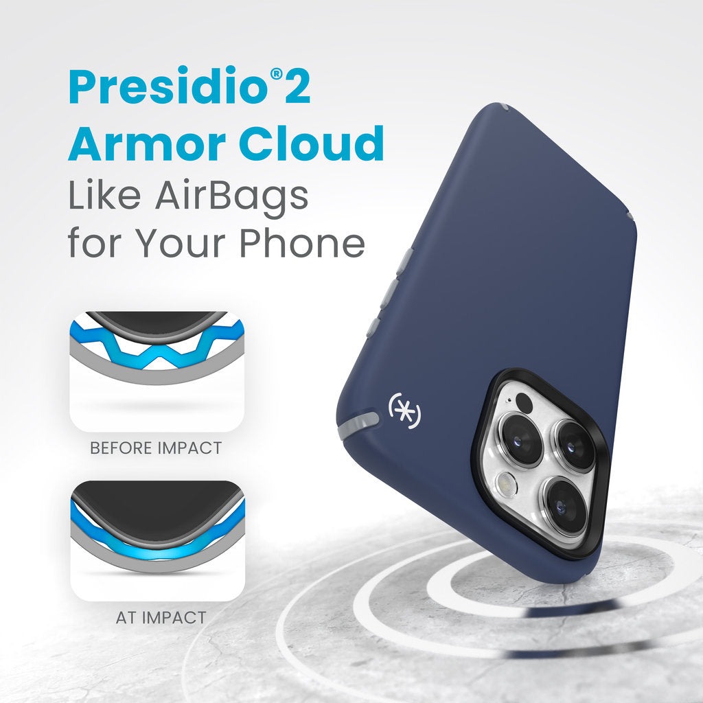 Speck Presidio2 Pro + MS Apple iPhone 15 Pro Max Coastal Blue -  with Microban