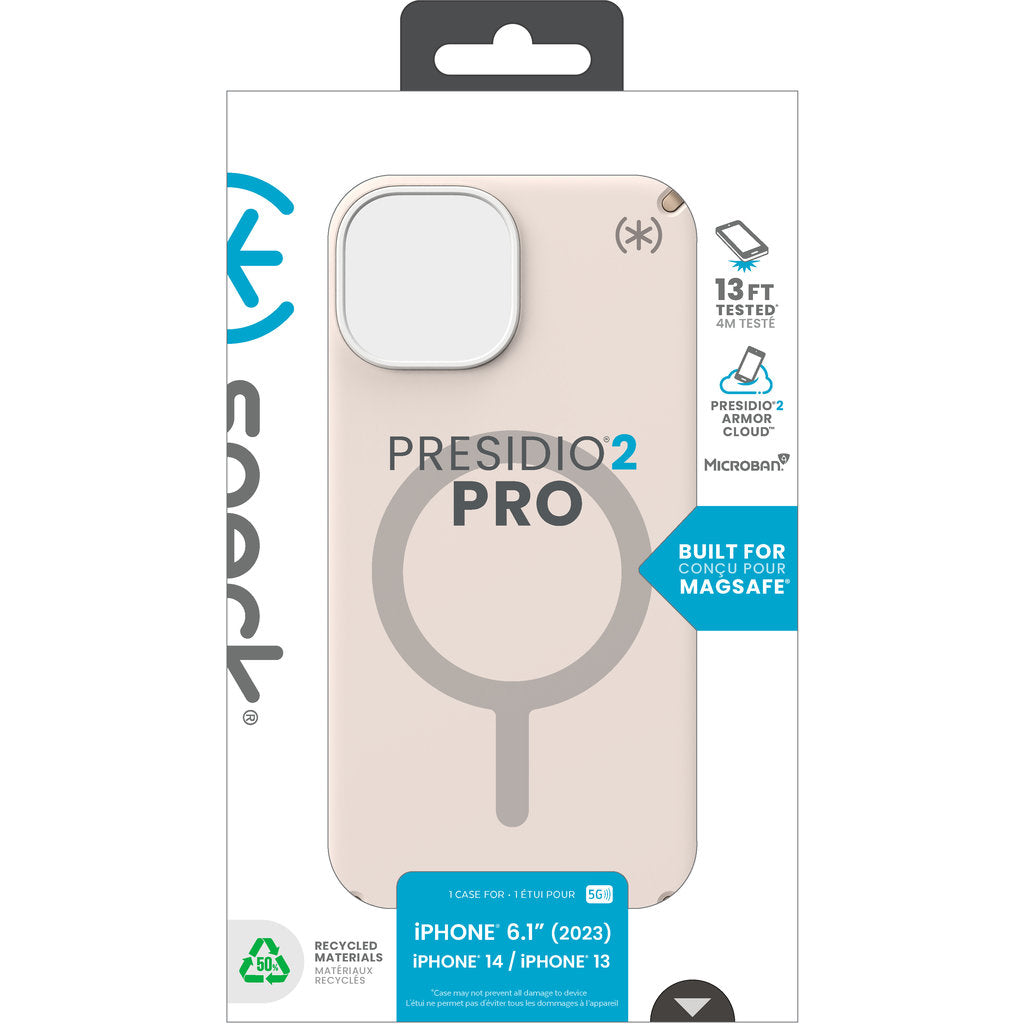 Speck Presidio2 Pro + MS Apple iPhone 17e/16e/15/14/13 Bleached Bone -  with Microban