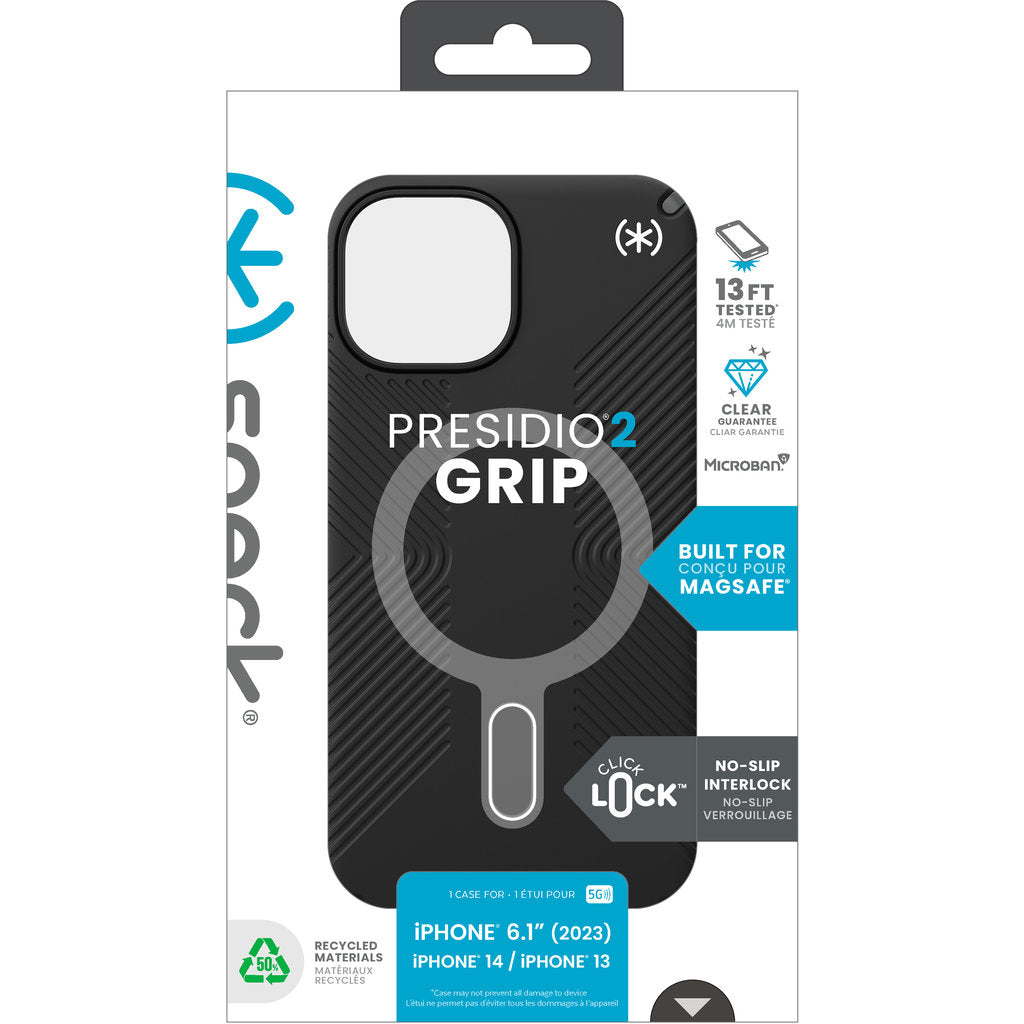 Speck Presidio2 Grip + ClickLock Apple iPhone 17th/16th/15/14/13 Schwarz - mit Microban