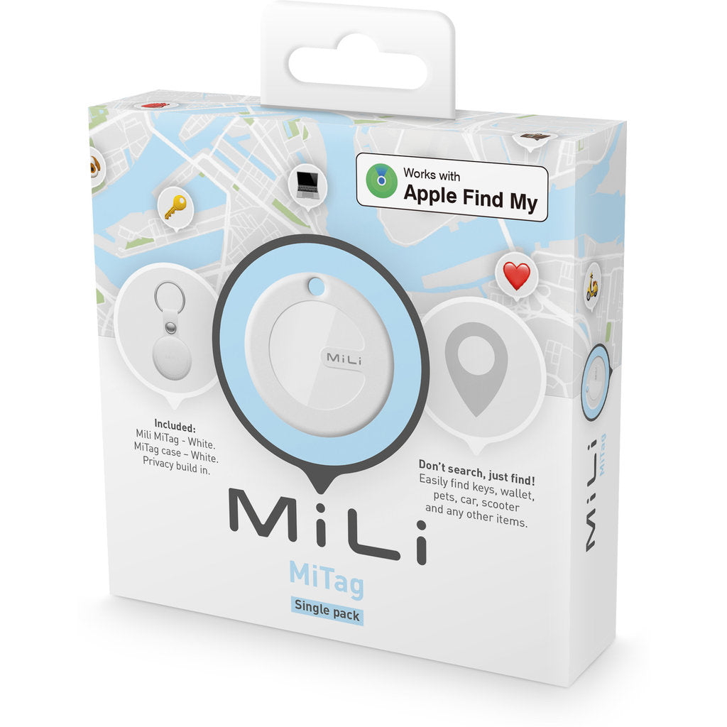 MiLi MiTag & Leather Case iOS - White - 1 Pack